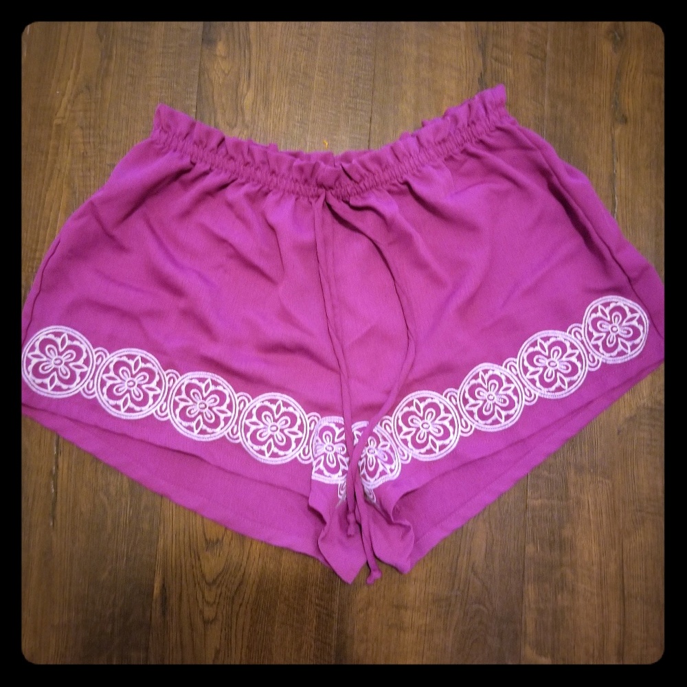 Silky pink shorts